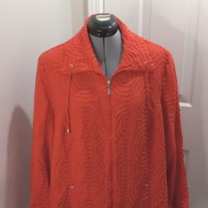 Alfred Dunner Watermelon Colored Front Zip W/pockets. Size 22W